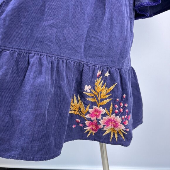 NWOT Johnny Was Emiko Tiered Embroidered Corduroy 3/4 Sleeves Dress Oversized S - Picture 5 of 15